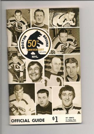 Hockey Nhl Boston Bruins Yearbook,  1973 - 74