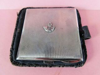 King’s Shropshire Light Infantry Solid Silver Powder Compact,  C.  1940,  124g