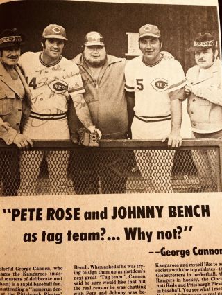 1973 Wrestling Monthly Johhny Bench Pete Rose Ivan Koloff Mad Dog Vachone Hof