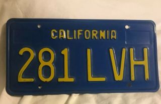 License Plate Blue California 1970 Base Passenger 1 Anh 800 Man Cave Gift