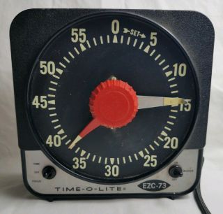 Vintage Industrial Timer Time O Lite Ezc 73 Photography Number Glow Dark Clock