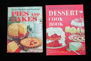 2 Vintage Better Homes And Gardens Dessert Cookbook,  Pies And Cakes Cookbook