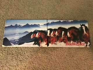 Vintage 1990s Budweiser Bud Beer Poster Print Ad 1992 Clydesdales Horses Rare