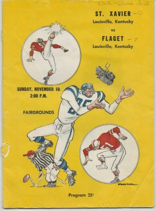 1963 Kentucky High School Football Program: St.  Xavier Vs.  Flaget