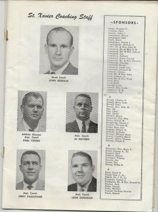 1963 Kentucky high school football program: St.  Xavier vs.  Flaget 3