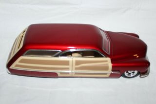 1999 Hot Wheels 1:18 Custom Merc Woodie Red Model Car