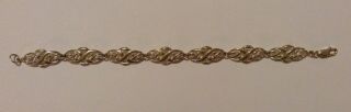 Vintage 925 Sterling Silver Celtic Cross Style Link Bracelet 11.  8g 7.  5 " Long