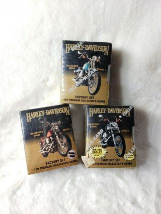 1992 Harley Davidson Premium Collectors Card Series 1,  2,  3 100 Count Hd