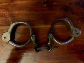 Vintage Antique Handcuffs,  Police,  Sheriff ?? Pat May 1899,  No Key