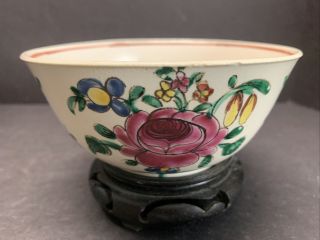 Antique 18th C.  English Soft Paste Porcelain Chinese Hand Painted Flowers