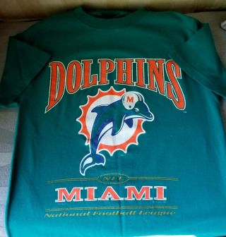 Vintage 1998 Miami Dolphins Officially Licensed Nfl Graphic T - Shirt Kids Youth M