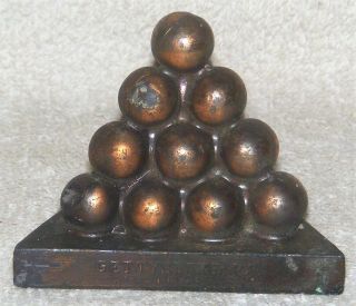 Vintage Spelter Metal Pile Of Cannonballs Gettysburg Pa Souvenir