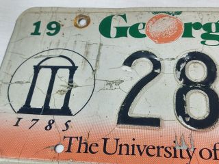 Georgia 1990 peach license plate University of Georgia arches 2813 2