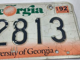 Georgia 1990 peach license plate University of Georgia arches 2813 3