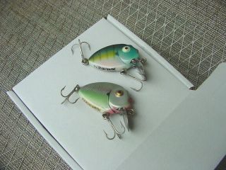 2 Vintage Heddon Tiny Punkinseed Lures Early Gold Eyes On One Lure
