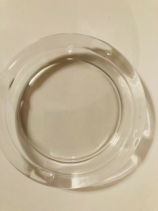 Vintage Large Clear Cut Glass Ashtray 8 " Round