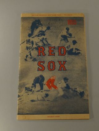 1955 Detroit Tigers Vs.  Boston Red Sox Baseball Program Scorecard