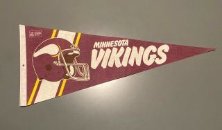 Vintage Minnesota Vikings Nfl Football Full Size Pennant Flag