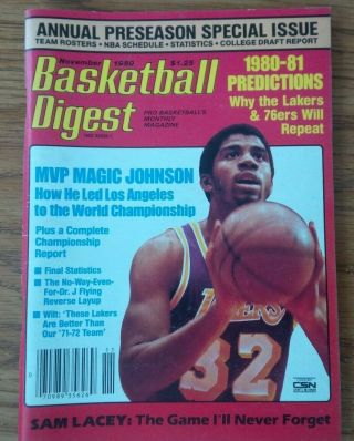 Basketball Digest 80 Magic Johnson Los Angeles Lakers Nba Champions,  Sixers Dr J