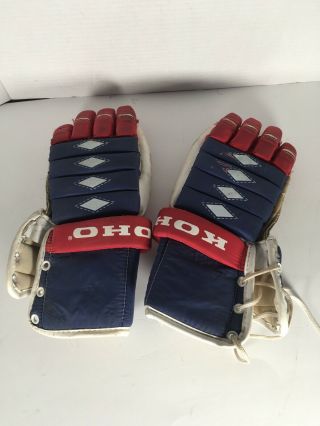 Vintage Hockey Gloves Koho Hg3 Red White Blue