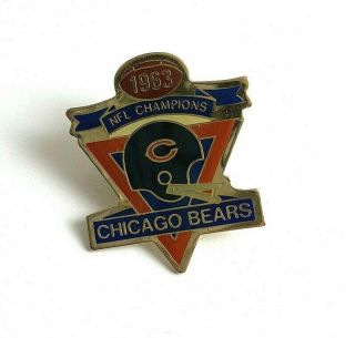 Vintage 1963 Chicago Bears Nfl Champion Pin Brooch Badge