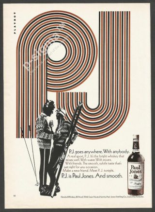 P.  J.  Is Paul Jones American Whiskey 1971 Vintage Print Ad