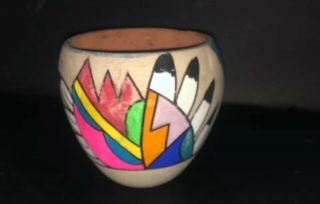 Vintage.  Stamped Jemez Pueblo Pottery Pot Mexican Pottery.  Handmade Pottery