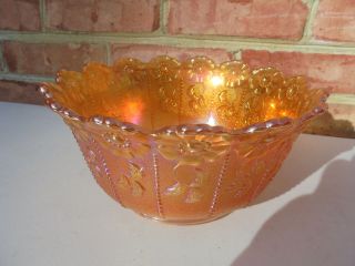 Scarce Antique Northwood Marigold Daisy Chain Carnival Glass Gas Lamp Shade