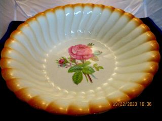 Vintage Homer Laughlin Serving Bowl D 53 N 8 Rose Pattern Brow Swirl Rim 9 "