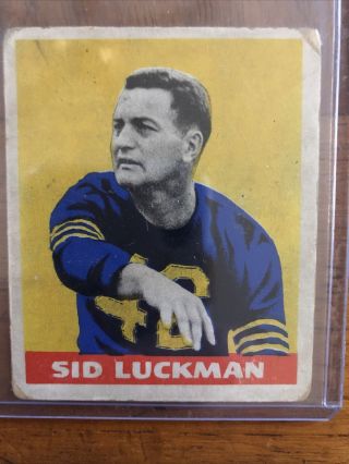 1948 Leaf Sid Luckman Rc Rookie Nicely Centered Invest Bears 1