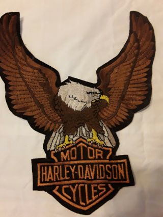 Harley - Davidson Brown Up - Wing Eagle Patch 10 Wide X 12.  5 Long