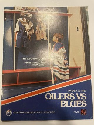 1982 Wayne Gretzky Nhl Hockey Game Program Edmonton Oilers Vs St.  Louis Blues