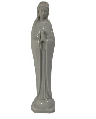 Praying Madonna Mary Tall Vintage White Ceramic Statue Made In Japan 9.  5”