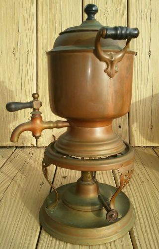Antique 1914 Copper Manning Bowman Co.  Coffee Percolator Samovar Tea Pot