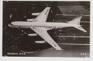 Vintage Rppc P.  A.  A.  Pan American Airways Panam Douglas Dc - 8 Aircraft