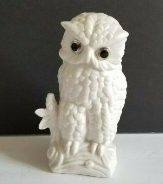 Vintage Ceramic Snowy White Owl Night Light Made In Japan 6 " (no Light)