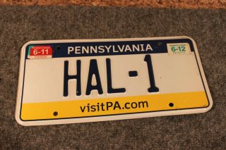 Vintage Pennsylvania Pa Car License Plate 2011 2012 Hal - 1 Novelty