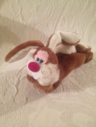 Applause Telly Bunny Rabbit Laying Down 11 " Long Plush Stuffed Vtg 1988