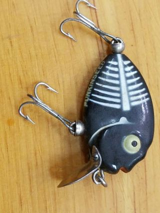 Vintage Heddon 380 Tiny Punkinseed Fishing Lure Xbw Black Shore Bell