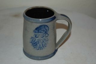 Vintage Christmas Rowe Pottery Salt Glazed 1992 Santa Cup - Mug Pottery Euc