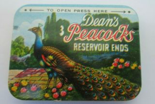 Je Vintage 1953 Dean’s Peacocks Condom Prophylactic Tin Box