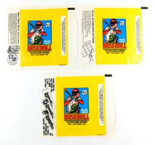 (3) 1979 Topps Baseball Empty Wax Wrappers 3 Variations