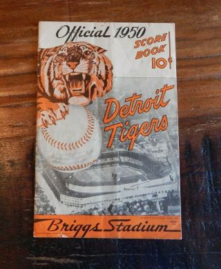 1950 Detroit Tigers Vs Boston Red Sox Baseball Program Ted Williams Kell Doerr,