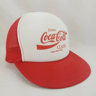 Vintage Enjoy Coca - Cola Classic Trucker Hat Cap Snapback Mesh