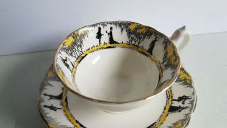 Paragon Star Symbol Tea Cup and Saucer Yellow with Silhouette Vintage 2