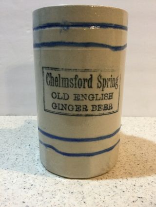 Rare Antique Chelmsford Spring Old English Ginger Beer Stoneware Mug