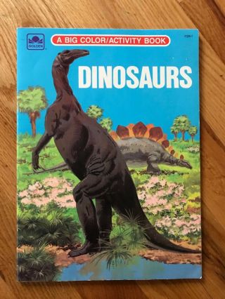 Vintage Dinosaurs Big Color Activity Book Golden 1975