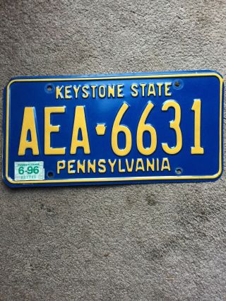 1996 Pennsylvania License Plate -
