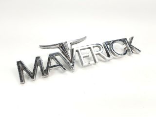 Ford - Mustang Maverick - Vintage Metal Car Emblem Logo Badge Nameplate