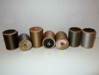 Vintage 1950s & 60s Wooden Spools Of Thread,  American Thread Co & Belding 7